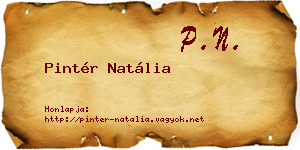 Pintér Natália névjegykártya